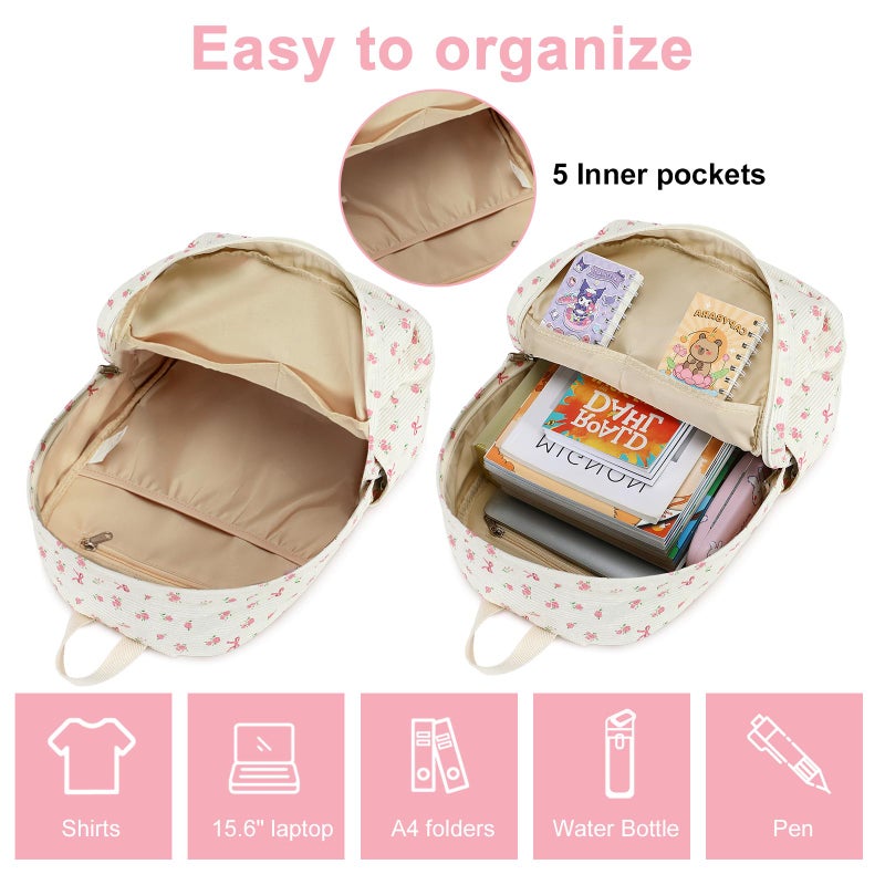BTOOP School Backpacks for Teen Girls Bookbags Set Lightweight Kids Backpack School Bags with Lunch Box Pencil Case - Image 4