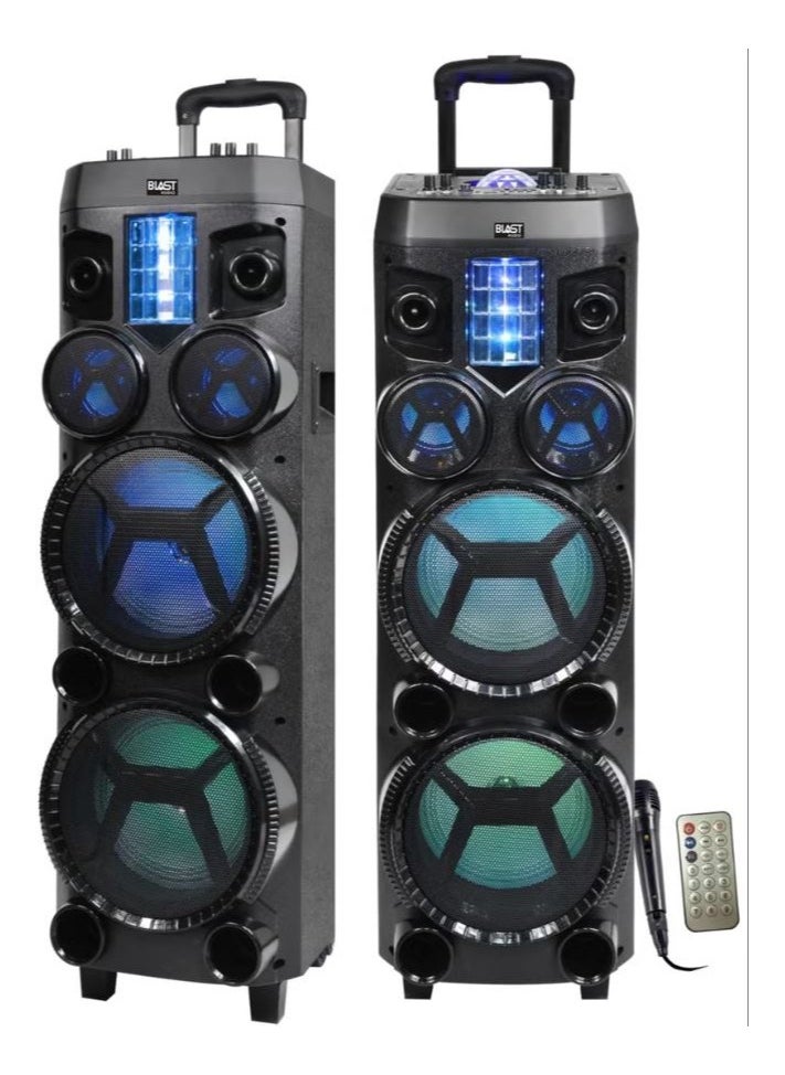 دي إل سي  DLC-32289 DJ Trolley Speaker – Portable Outdoor Sound Box with Bluetooth, Mic Input, LED Lights, Rechargeable Battery – DLC Sound System  - Image 2