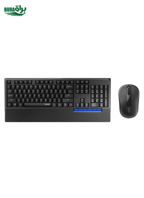 Rapoo 1860Pro Lightweight Portable Computer Notebook Office Home 2.4G Wireless High-efficiency Energy-saving Wireless Optical Keyboard and Mouse Set(Black)