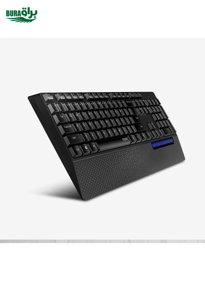 Rapoo 1860Pro Lightweight Portable Computer Notebook Office Home 2.4G Wireless High-efficiency Energy-saving Wireless Optical Keyboard and Mouse Set(Black)