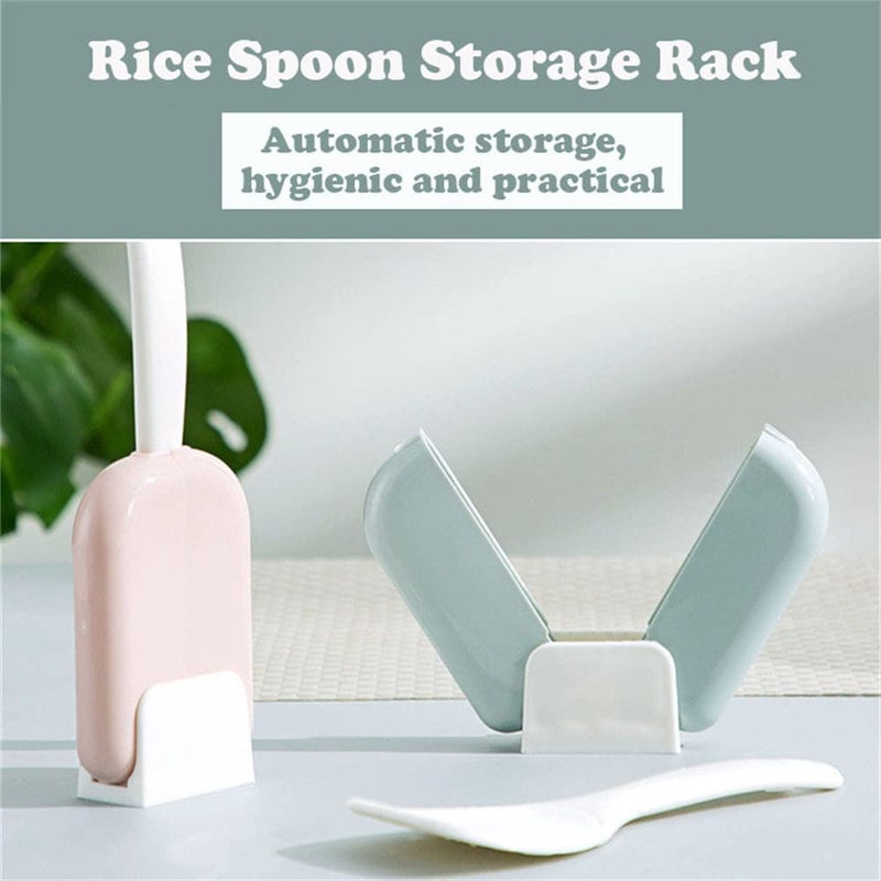 BeFunky Rice Cooker Spoon Automatic Non Stick Spatula Rack with Soft Grip Handle for Ice Flour Rice Popcorn Pet Food Blue - Image 4