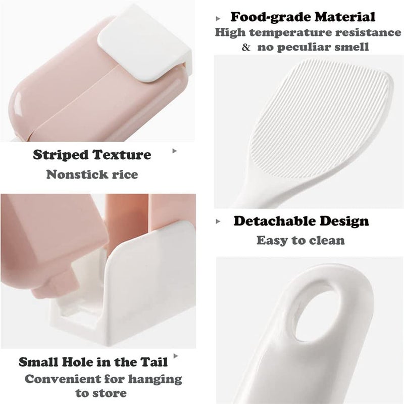 BeFunky Rice Cooker Spoon Automatic Non Stick Spatula Rack with Soft Grip Handle for Ice Flour Rice Popcorn Pet Food Blue - Image 2