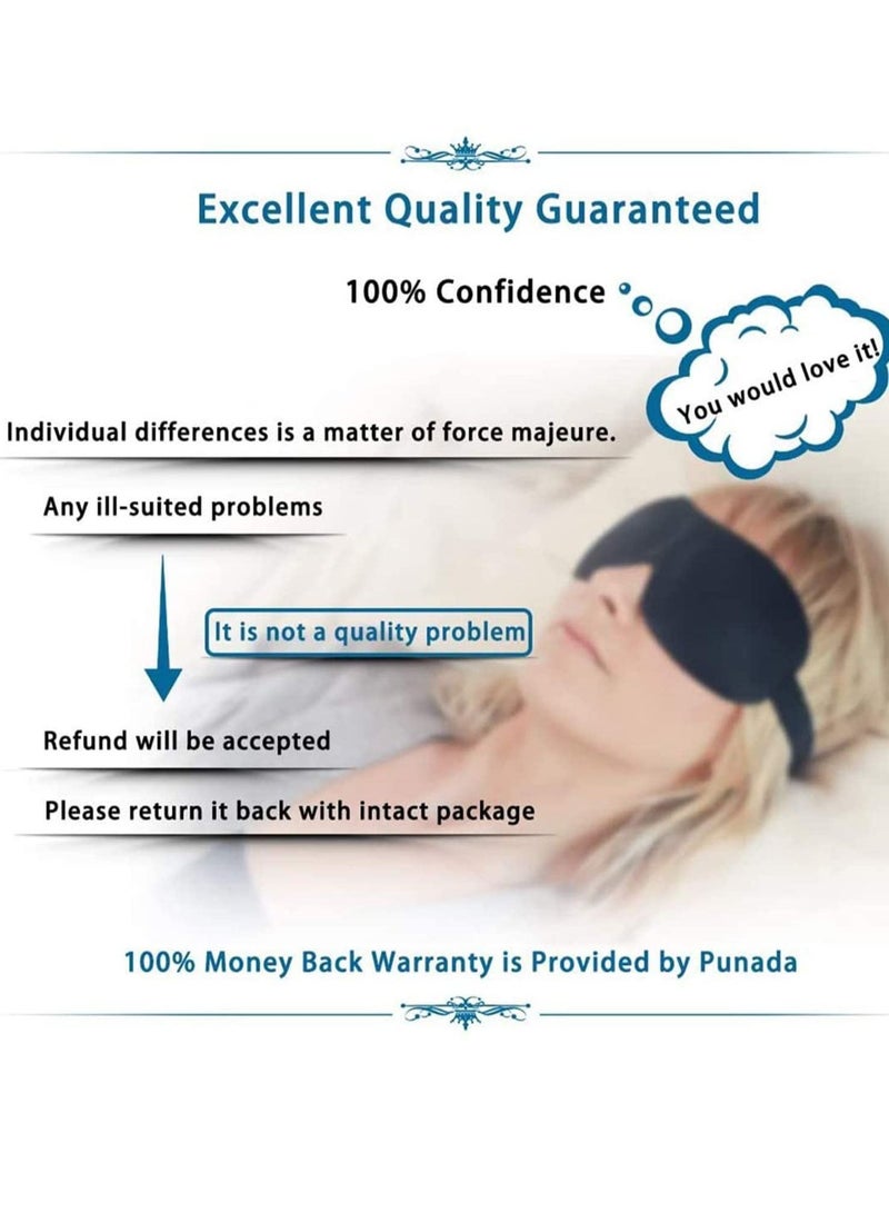 Y&D Sleep Mask Eye with Metal Buckle 100% Comfortable True Silk Adjustable Strap Easy and Light for Travel Nap Yoga More Men Women Black Darkness  - Image 2