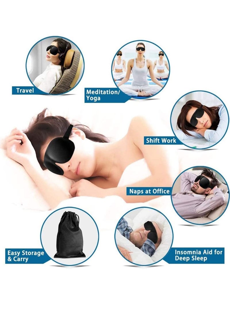 Y&D Sleep Mask Eye with Metal Buckle 100% Comfortable True Silk Adjustable Strap Easy and Light for Travel Nap Yoga More Men Women Black Darkness  - Image 4