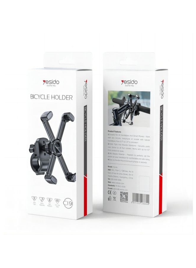 Yesido Bicycle Holder- 360̊ Free Rotation- C191 Black - Image 5