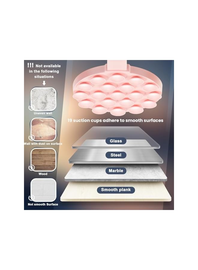 Green Tiger Magnetic Suction Cup, 2 Pcs Silicone Suction Phone Case Stand for Shower Wall Cell Phone Videos Selfies Creator Sharer, for TikTok Videos and Selfies, with Magnetic Patch, Pink and Black - Image 4