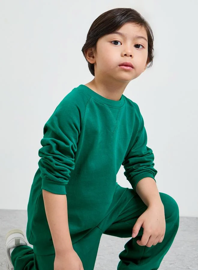Styli Toddler Unisex Raglan Sleeve Cotton Regular Fit Sweatshirt