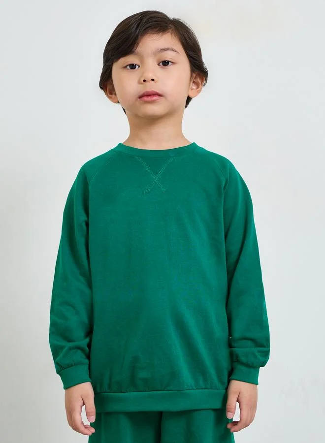 Styli Toddler Unisex Raglan Sleeve Cotton Regular Fit Sweatshirt