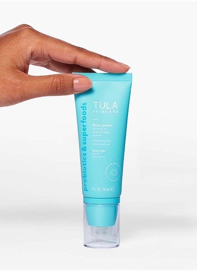 TULA Skin Care Filter Primer Luminizing & Moisturizing Primer | Prime, Smooth & Illuminate with a Filter-Like Finish | First Light, 1 fl. oz.  - Image 1