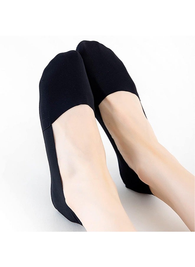 3 أزواج من جوارب النساء غير المرئية منخفضة القطع جوارب شعور الجليد جوارب غير قابلة للانزلاق رقيقة مخفية (أسود) - Image 5