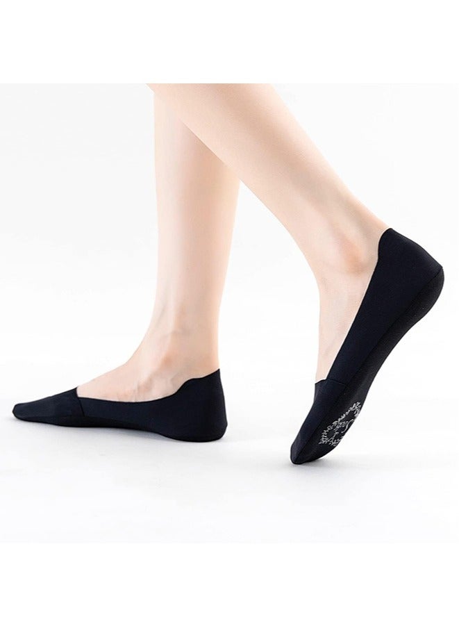 3 أزواج من جوارب النساء غير المرئية منخفضة القطع جوارب شعور الجليد جوارب غير قابلة للانزلاق رقيقة مخفية (أسود) - Image 2