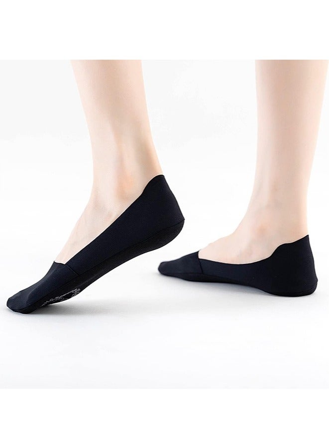 3 أزواج من جوارب النساء غير المرئية منخفضة القطع جوارب شعور الجليد جوارب غير قابلة للانزلاق رقيقة مخفية (أسود) - Image 3