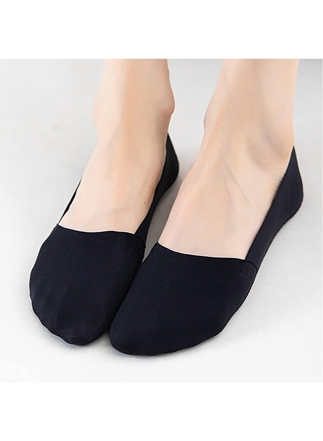 3 أزواج من جوارب النساء غير المرئية منخفضة القطع جوارب شعور الجليد جوارب غير قابلة للانزلاق رقيقة مخفية (أسود) - Image 4