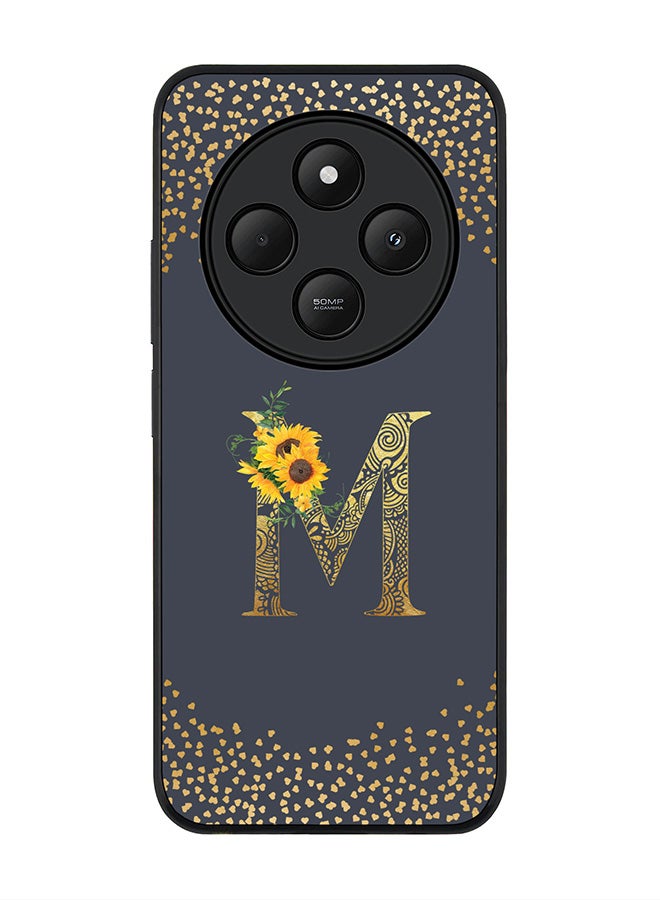 Stylizedd For Xiaomi Poco C75 Case,Slim fit Camera Protection, Shockproof Thin Phone cover - Custom Floral Monogram - M (Grey ) - Image 1