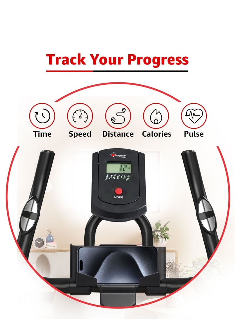 PowerMax Fitness PowerMax Fitness BS-151 Spin Bike Exercise Cycle with 10KG flywheel, Max user wt. 130kg for maxpro home workout, 2-way adjustable seat, Knob braking, iphone holder, 1 Year Manufacturer Warranty.  - Image 4