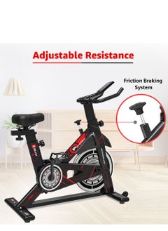 PowerMax Fitness Fitness Bs-151 Exercise Spin Bike With 6Kg Flywheel, Lcd Display And Friction Braking System For Home Workout - Black  - Image 5