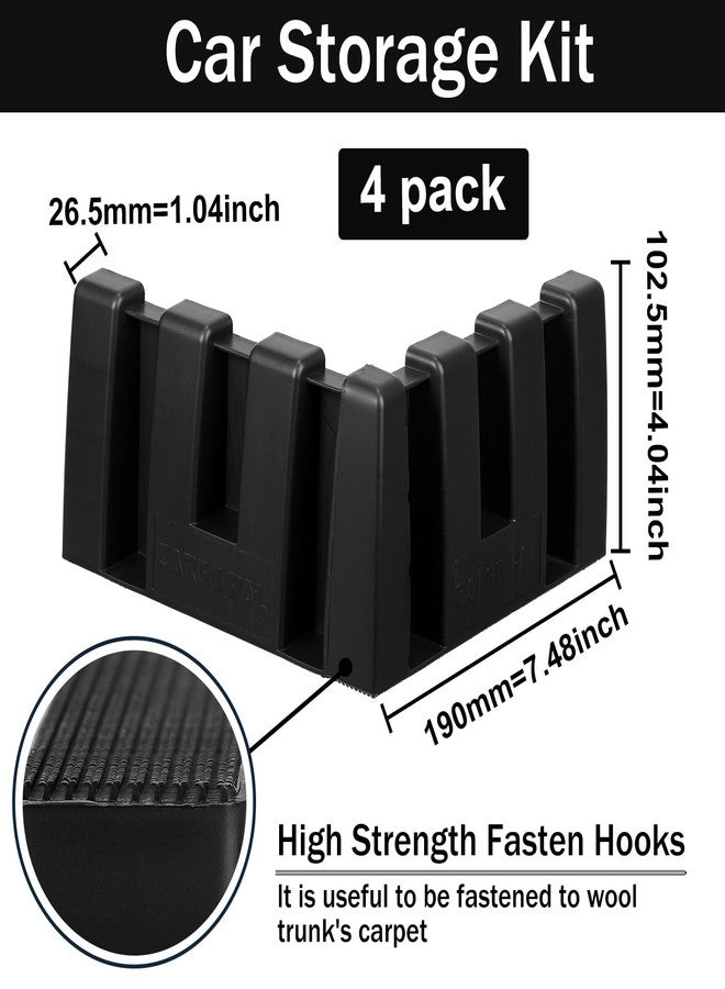 Datanly 4 Sets Car Trunk Organizer Blocks for Back of SUV Multipurpose Car Storage Organizer Blocks Trunk Divider Available to Wool Carpet for Truck SUV Van Cargo - Image 2