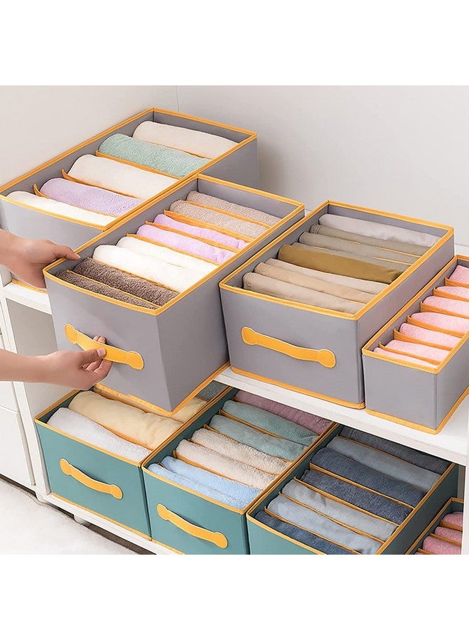 House of Quirk Wardrobe Clothes Organizer For 8 Grids Foldable Closet Organizers Bins For Bedroom, Inside Clothes Organizer Box For T-Shirts,Pants,Scarves,Skirts (Pink,Pack Of 3, Fabric Cotton Linen) - Image 5