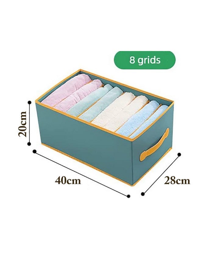 House of Quirk Wardrobe Clothes Organizer For 8 Grids Foldable Closet Organizers Bins For Bedroom, Inside Clothes Organizer Box For T-Shirts,Pants,Scarves,Skirts (Pink,Pack Of 3, Fabric Cotton Linen) - Image 3