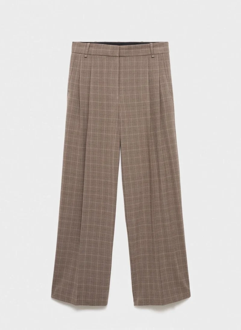 Mango  Wide-leg check suit trousers for Women | Best Price UAE