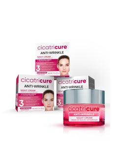 CICATRICURE Cicatricure Anti-Wrinkle Night Face Cream: Intensive Overnight Aging Care, Moisturizes & Reduces Fine Lines, Advanced Anti-Aging Formula, 3-Pack, 1.7 oz Each 