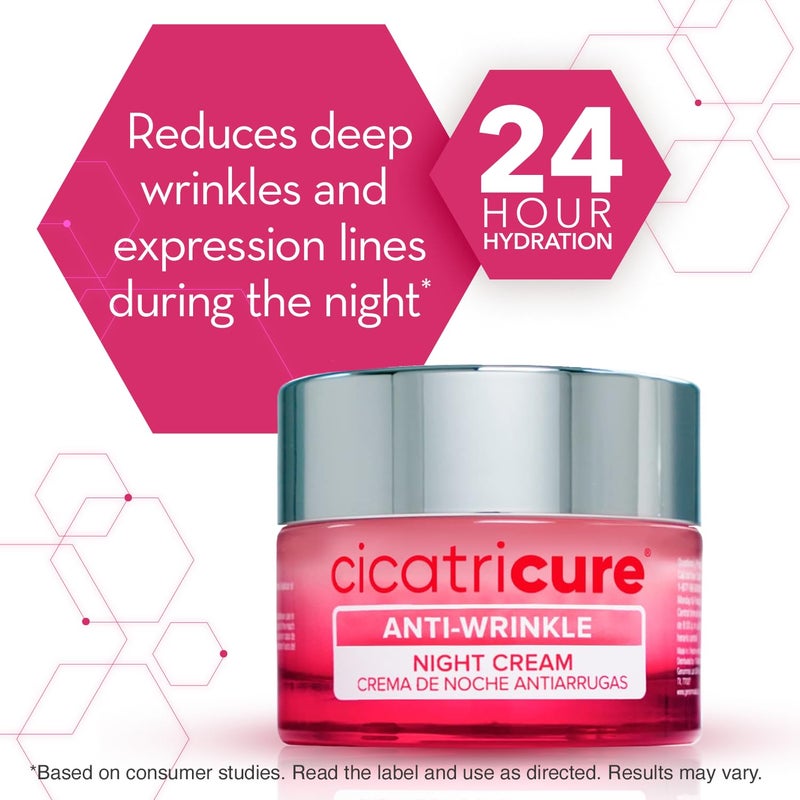 Cicatricure Anti-Wrinkle Night Face Cream: Intensive Overnight Aging Care, Moisturizes & Reduces Fine Lines, Advanced Anti-Aging Formula, 3-Pack, 1.7 oz Each - Image 2