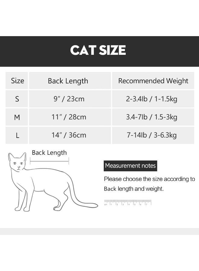 Cat Recovery Suit for Male and Female Surgical Post Surgery Soft Cone Onesie Shirt Clothes Neuter Licking Protective Diapers Outfit Cover Kitten Spay Collar(M, Pink) - Image 2