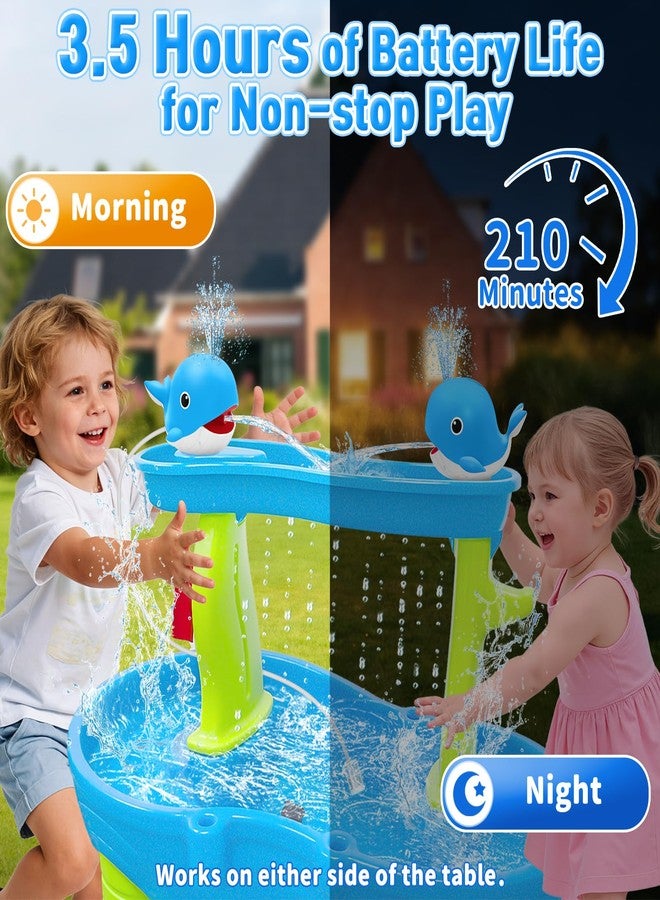 Infowush Water Table Pump, Whale Rechargeable Water Pump for Water Table with Sprinkler, 3.5 Hours Non-Stop Fun Summer Outdoor Water Toys Outside Water Play Table Accessories for Kids Toddlers, Blue - Image 3