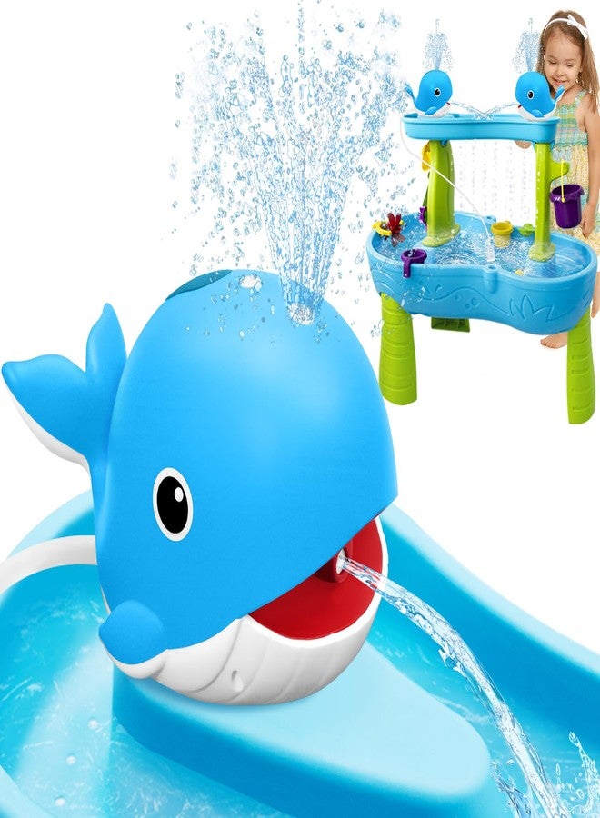 Infowush Water Table Pump, Whale Rechargeable Water Pump for Water Table with Sprinkler, 3.5 Hours Non-Stop Fun Summer Outdoor Water Toys Outside Water Play Table Accessories for Kids Toddlers, Blue - Image 1