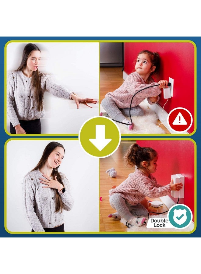 Wappa Baby Baby Safety Outlet Cover Box (2 Pack) Double Lock for Much Better Toddler Proofing, Easier Operation, Simple 3 Step Install with Included Screws. Provides Extra Space Inside for Plugs (2 Pack, White) - Image 2