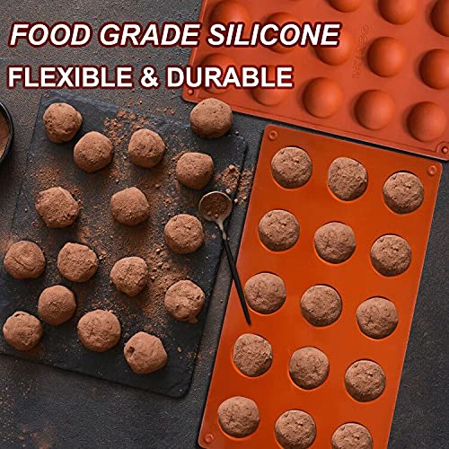 Lerykin Small 15-Cavity Semi Sphere Silicone Molds Non-Stick,2 Packs Half Sphere Silicone Baking Molds for Making Jelly, Chocolates and Cake - Image 3