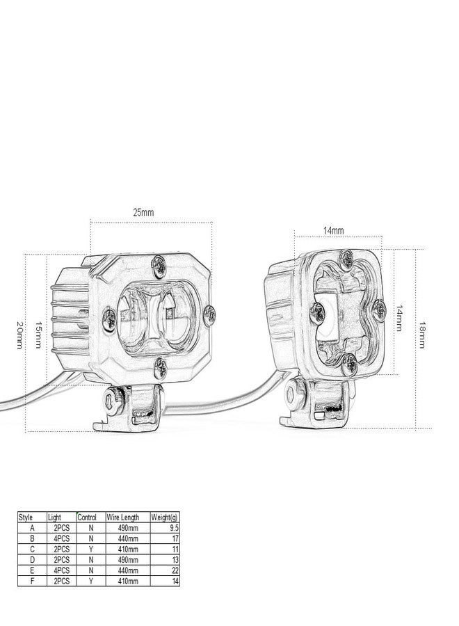 XBERSTAR RC Headlights LED Lights for RC AXIAL SCX10 D90 TRX4 (1-4 Square Lights) - Image 4