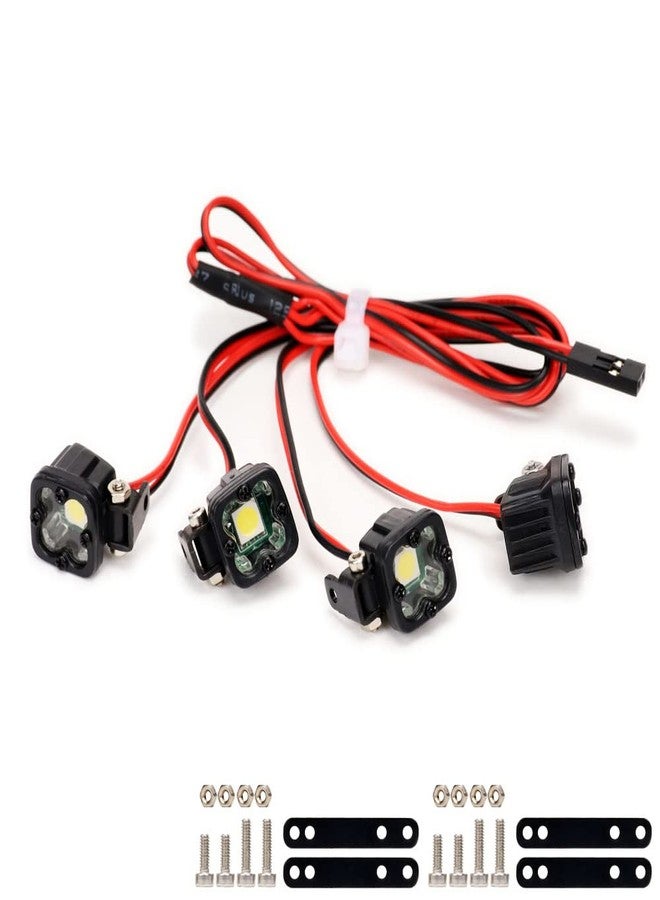 XBERSTAR RC Headlights LED Lights for RC AXIAL SCX10 D90 TRX4 (1-4 Square Lights) - Image 2