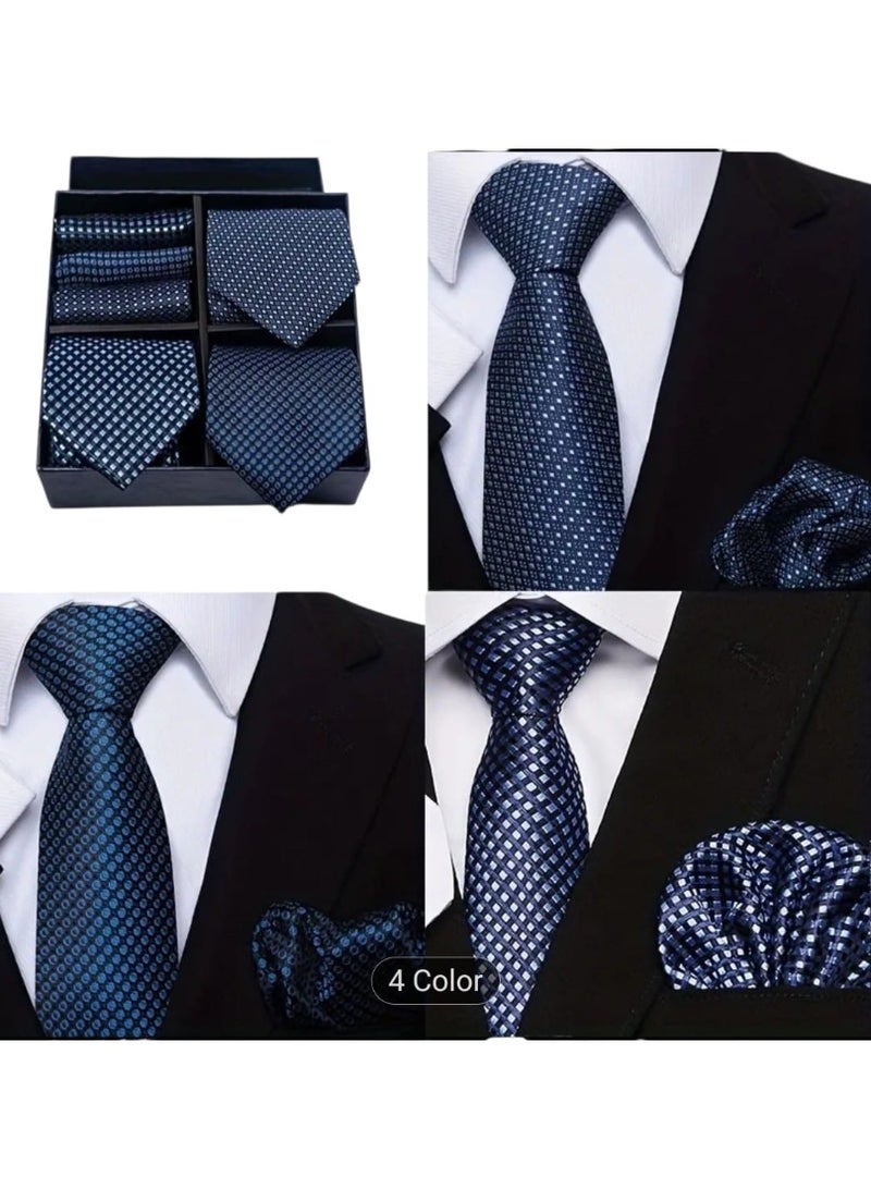 طقم إكسسوارات رجالي فاخر 6 قطع - تشكيلة كرفتات  ومناديل جيب (Pocket Square) بتصاميم ملكية - داخل صندوق هدايا VIP - Image 5