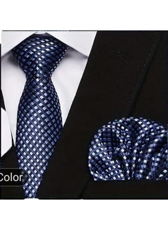 طقم إكسسوارات رجالي فاخر 6 قطع - تشكيلة كرفتات  ومناديل جيب (Pocket Square) بتصاميم ملكية - داخل صندوق هدايا VIP - Image 4