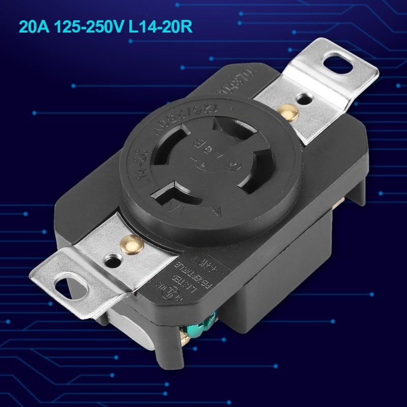 Locking Electrical Plug: NEMA L14-20R 3 Pole 4 Wire 20A 125V-250V - Chemical & Impact Resistant Housing Quick Installation Long Serving Life Generator Cord Assembly for Generator Connection - Image 1
