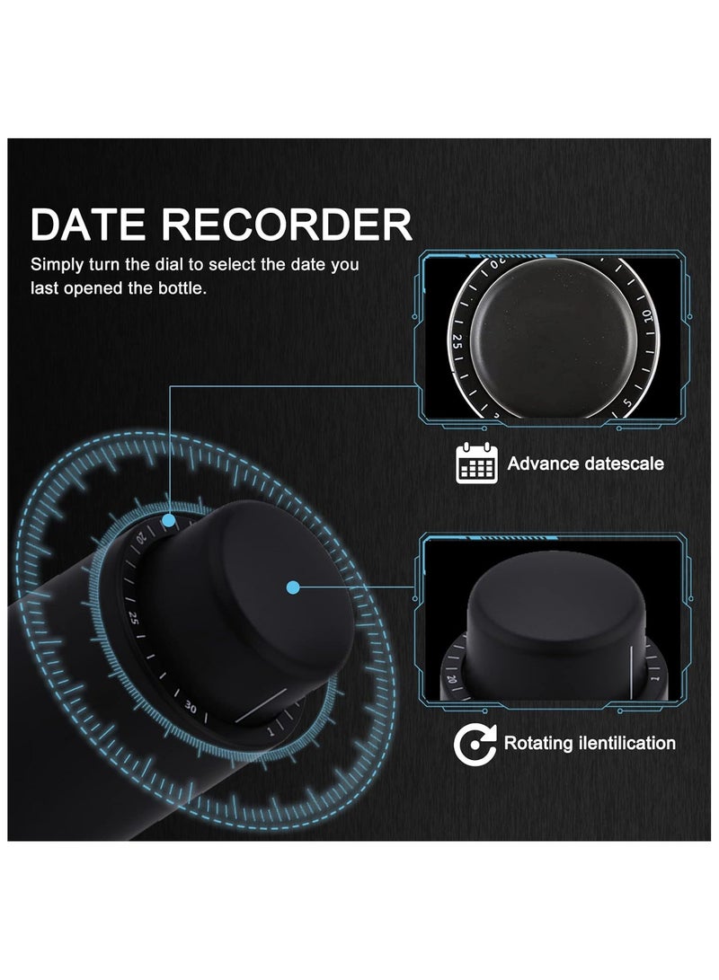 Zikra 6 Pcs Bottle Stopper Bottle Closure Sealer Bottle Pump Vacuum Stoppers Vacuum Pump Stoppers for Glass Bottles Black - Image 4