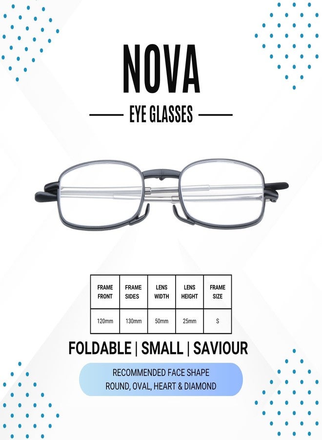 AEC Nova Collapsible Reading Glasses | Compact Foldable Frame with BlueRazr Blue Light Blocking Lenses | Portable Unisex Readers for Men & Women (Black, +1.00) - Image 2