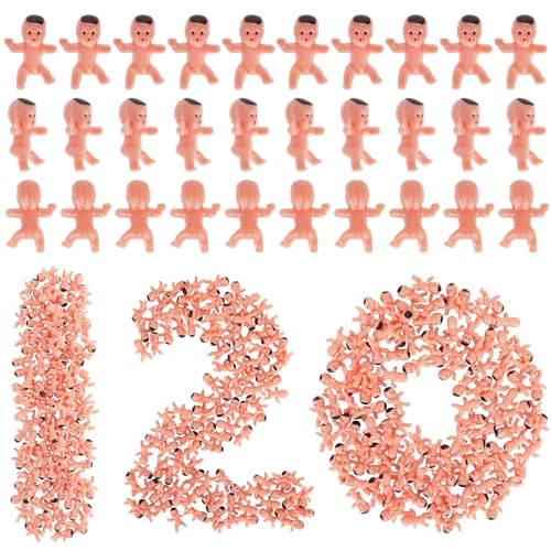 Blowata 120 PCS Plastic Babies for Games 1 Inch Bulk Mini Babies Tiny Babies for King Cake Babies Ice Cube Game Small Plastic Babies for My Water Broke Baby Shower Decorations - Image 1