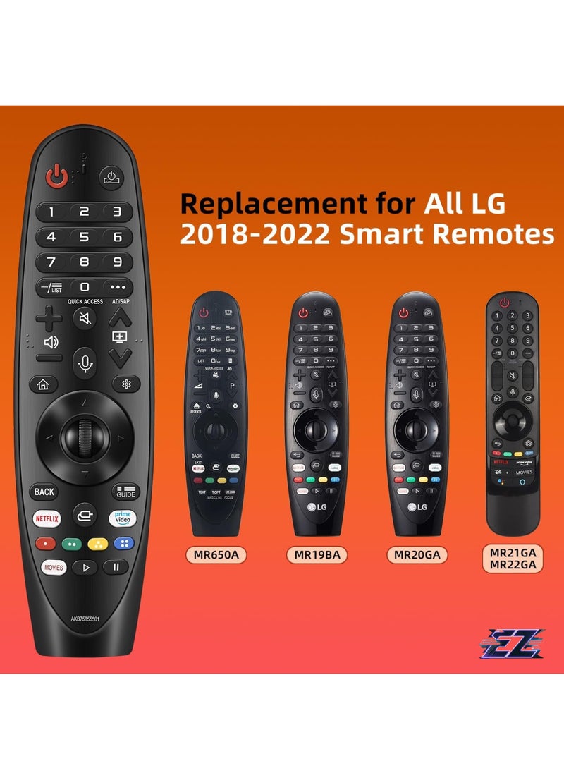 LG Remote for LG Smart TV from 2019-2022. for Magic LG TV Remote Replacement MR20GA with Voice and Pointer Function. for LG WebOS ThinQ AI UHD OLED 4K Models. 2-Year Full Warranty with Battery