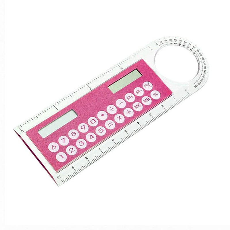 Magnifying glass, ruler, calculator, mini 8-digit solar-powered student stationery, ultra-thin portable gift computer - Image 1
