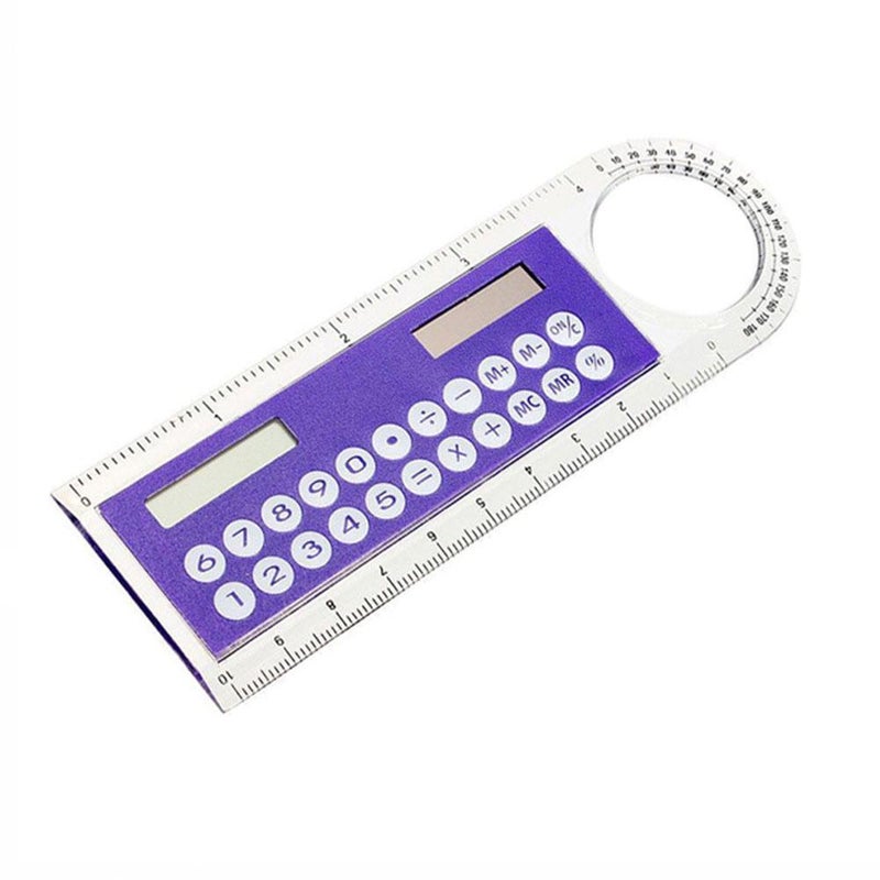 Magnifying glass, ruler, calculator, mini 8-digit solar-powered student stationery, ultra-thin portable gift computer - Image 2