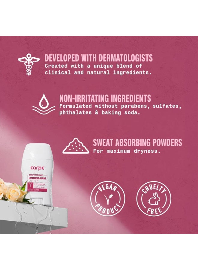 Carpe Carpe Underarm Antiperspirant and Deodorant, Clinical strength with Rose Water scent, Combat excessive sweating Stay fresh and dry, Great for hyperhidrosis Size: 1.69 Fl Oz (Pack of 1) - Image 2