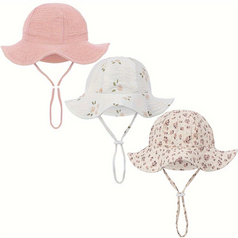 Orange Osmanthus Baby Girls Turban Sun Hat Infant Bucket Cap Newborn Adjustable - Image 5