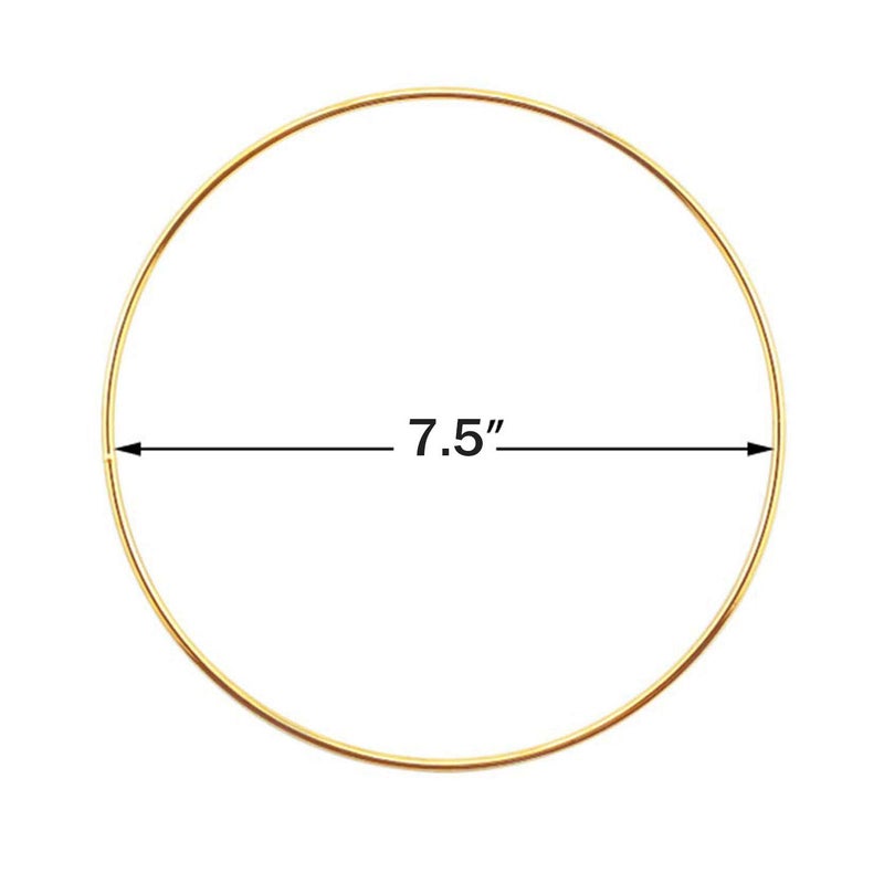 SUNTQ Macrame Hoops Ring for Dream Catcher Metal Crafts Round Brass Plated 7.5inch(Gold,Pack of 10) - Image 4