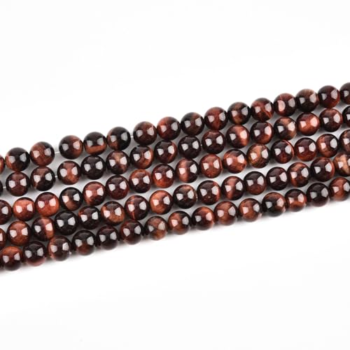 LIFAVOVY Genuine Red Tiger Eye Beads for Jewelry Making Gemstone Semi Precious Stone Round 6mm Strand 15"(60-62pcs) - Image 2