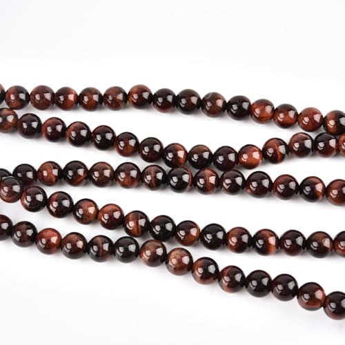 LIFAVOVY Genuine Red Tiger Eye Beads for Jewelry Making Gemstone Semi Precious Stone Round 6mm Strand 15"(60-62pcs) - Image 4