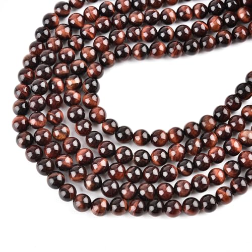 LIFAVOVY Genuine Red Tiger Eye Beads for Jewelry Making Gemstone Semi Precious Stone Round 6mm Strand 15"(60-62pcs) - Image 3