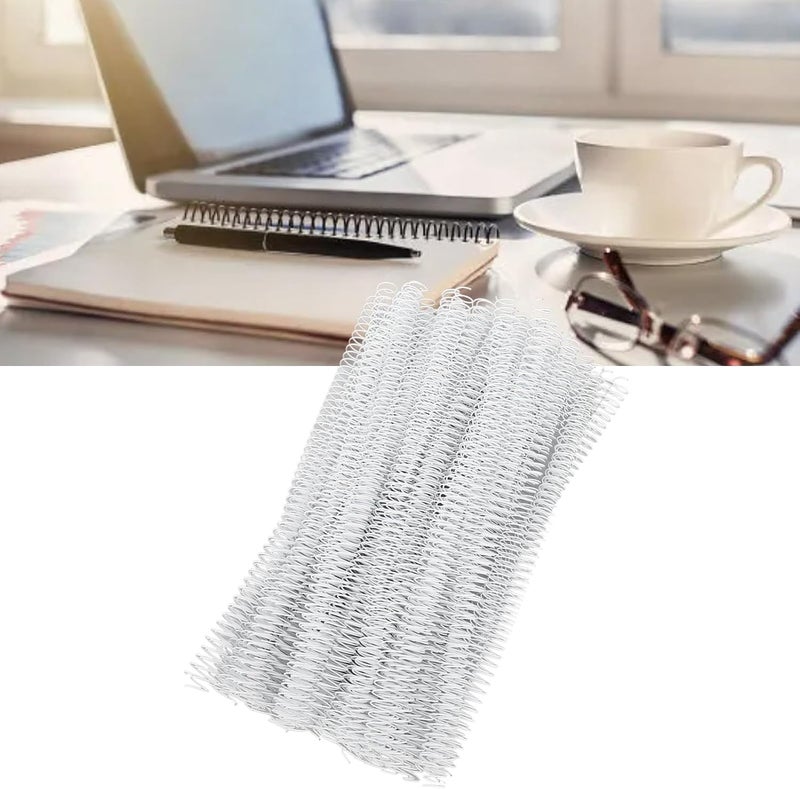 100 Pack 4:1 Pitch Spiral Binding Coils 12.7mm for 90 Sheets Letter Size Documents 360° Page Rotation Compatible with Binding Machines (White) - Image 2
