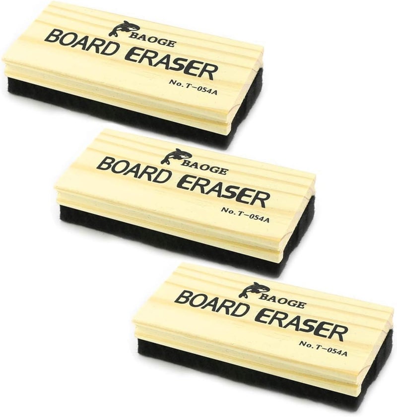 TKOnline 3 Pack Premium Wool Felt Chalkboard Eraser – Dustless, Kid-Friendly, for Whiteboard & Blackboard - Image 1